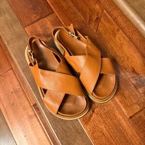ALOHAS Brown Leather Sandals